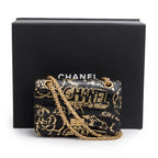 Black Calfskin Croc Embossed Grafitti 2.55 Mini Reissue Flap Bag w/ Box &amp; Authenticity Card