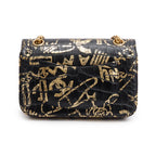 Black Calfskin Croc Embossed Grafitti 2.55 Mini Reissue Flap Bag w/ Box &amp; Authenticity Card