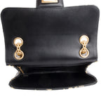 Black Calfskin Croc Embossed Grafitti 2.55 Mini Reissue Flap Bag w/ Box &amp; Authenticity Card