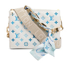 2024 White Lambskin Embossed Monogram By The Pool Coussin PM w/ Box, Scarf &amp; Receipt