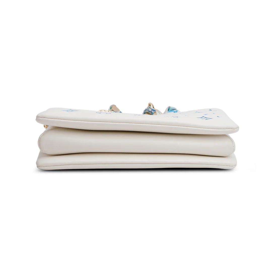 2024 White Lambskin Embossed Monogram By The Pool Coussin PM w/ Box, Scarf &amp; Receipt