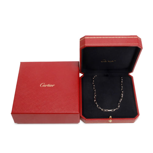 18k White Gold Santos de Chain Necklace, Small Model w/ Box