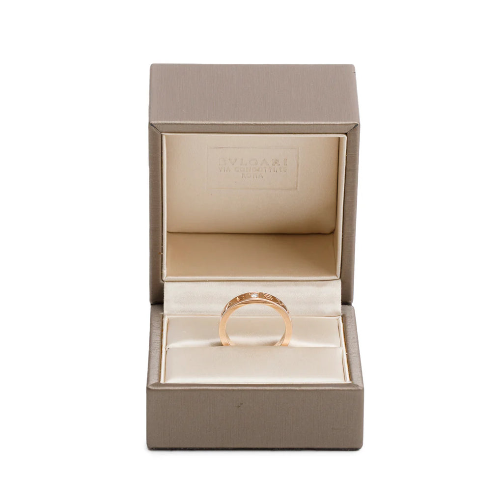 BVLGARI Bvlgari 18k Rose Gold Diamond Band Ring, Size 6.75 w/ Box