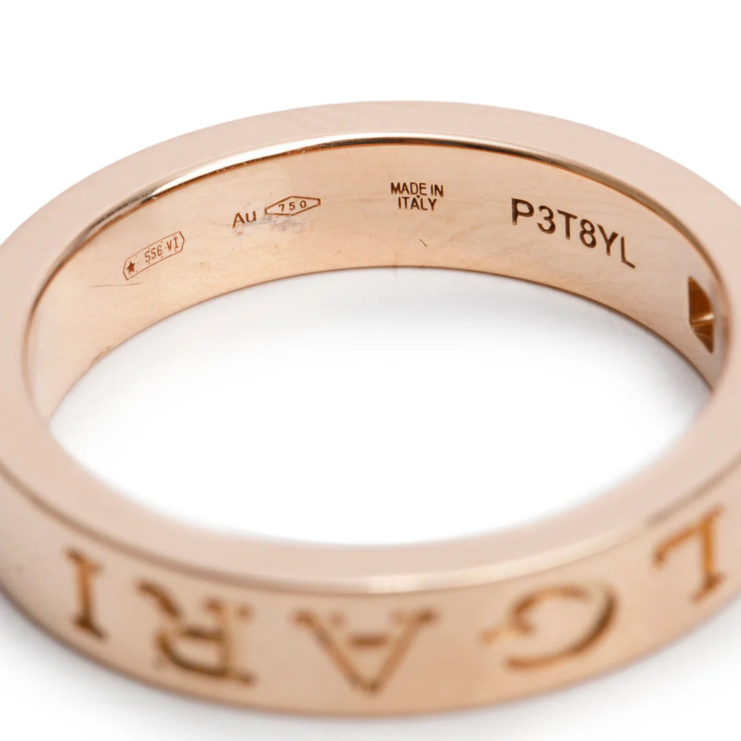BVLGARI Bvlgari 18k Rose Gold Diamond Band Ring, Size 6.75 w/ Box