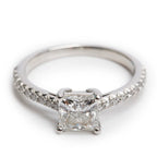 Platinum 1.04 ct. Princess Cut Diamond Novo Engagement Ring, Size 5.5 w/ Box &amp; Paperwork