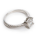 Platinum 1.04 ct. Princess Cut Diamond Novo Engagement Ring, Size 5.5 w/ Box &amp; Paperwork