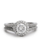 14k White Gold Love Diamond Engagement Ring, Size 6.75 w/ Box