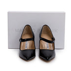 Black Patent Leather Camparinew Pointed Toe Pumps, Size 37.5 w/ Box