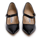 Black Patent Leather Camparinew Pointed Toe Pumps, Size 37.5 w/ Box