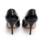 Black Patent Leather Camparinew Pointed Toe Pumps, Size 37.5 w/ Box