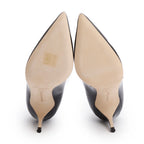 Black Patent Leather Camparinew Pointed Toe Pumps, Size 37.5 w/ Box