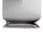 Grey Shiny Calfskin Leather Classic Small Flap Wallet w/ Box