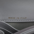 Grey Shiny Calfskin Leather Classic Small Flap Wallet w/ Box