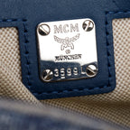 Blue Vintage Monogram Jacquard Small Munchen Tote w/ Strap