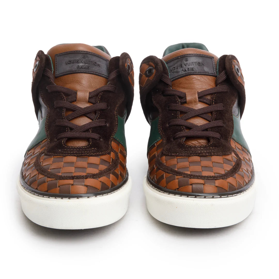 Damier Ebene Low-Top Trainer Sneakers, Men's Size 8