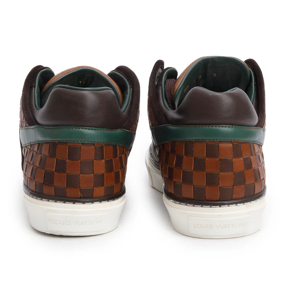 Damier Ebene Low-Top Trainer Sneakers, Men's Size 8