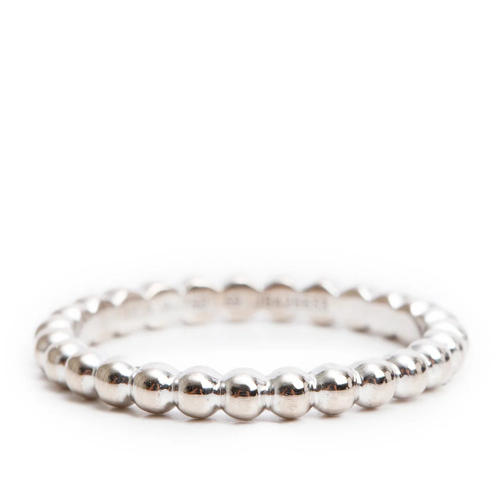 18k White Gold Perlee Pearls of Gold Ring, Medium Model Size 59 8.75 w/ Box &amp; Certificate