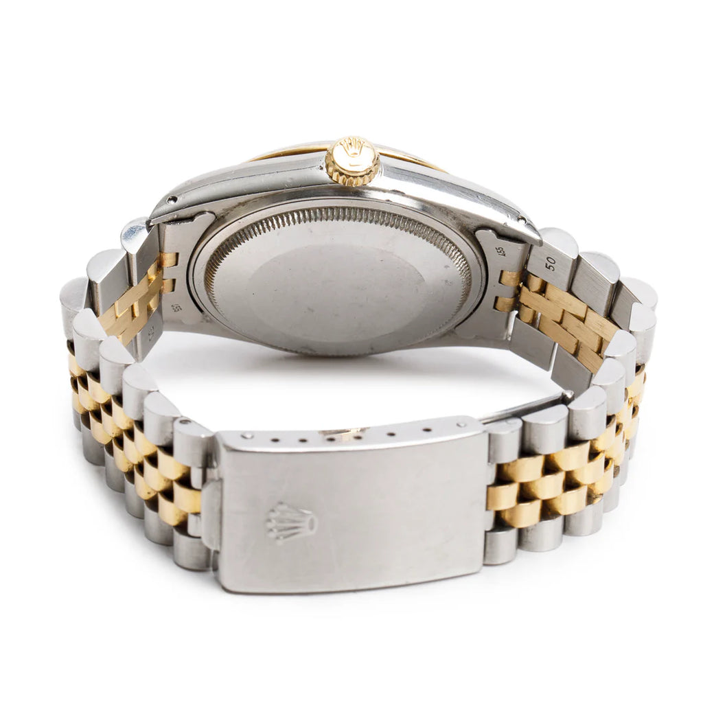 Stainless Steel &amp; 18k Yellow Gold Datejust 36 MM Watch Gold Dial 16013 w/ Box