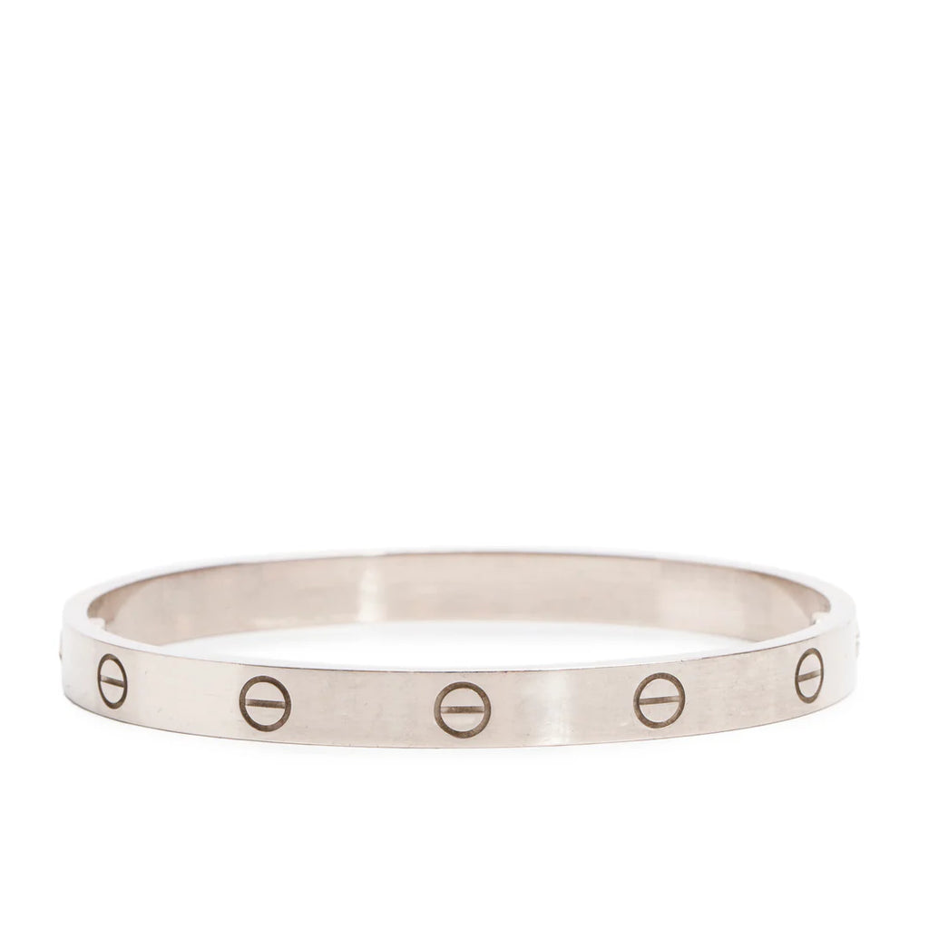 18k White Gold Love Bracelet, Size 18 w/ Box &amp; Certificate