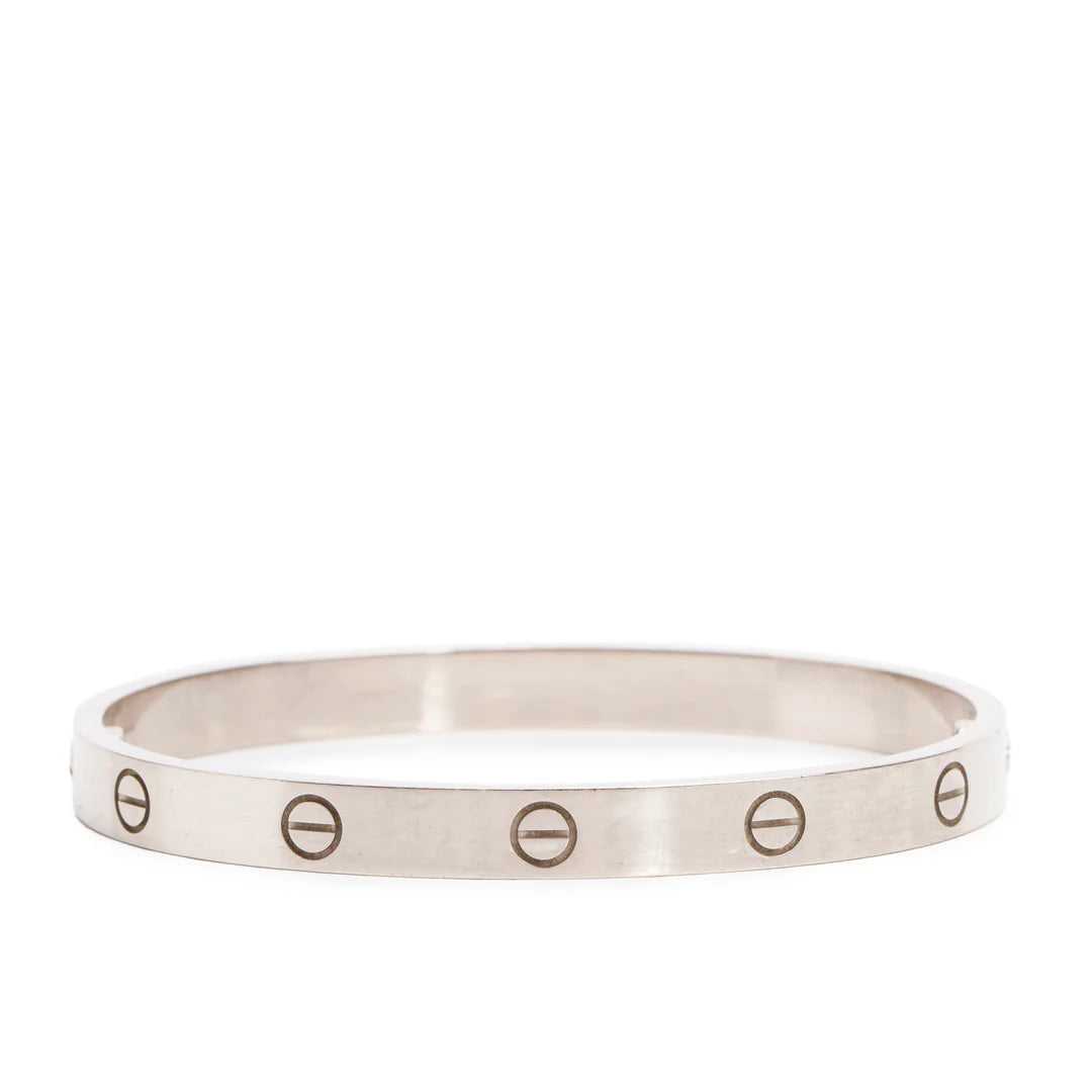 18k White Gold Love Bracelet, Size 18 w/ Box &amp; Certificate