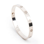 18k White Gold Love Bracelet, Size 18 w/ Box &amp; Certificate