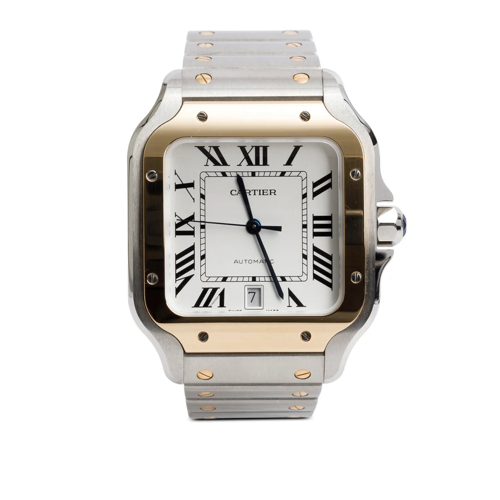 2022 Stainless Steel &amp; 18k Yellow Gold Santos de Automatic Watch, Large Model 4072 w/ Box, Papers &amp; Extra Strap