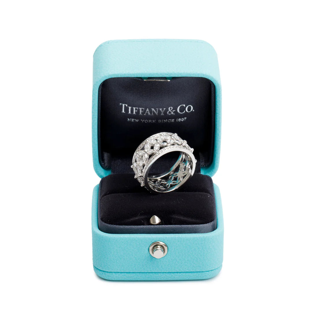 Platinum Diamond Victoria Ring, Size 8 w/ Box