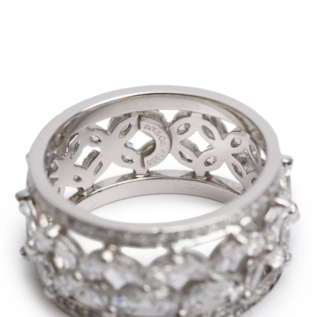 Platinum Diamond Victoria Ring, Size 8 w/ Box