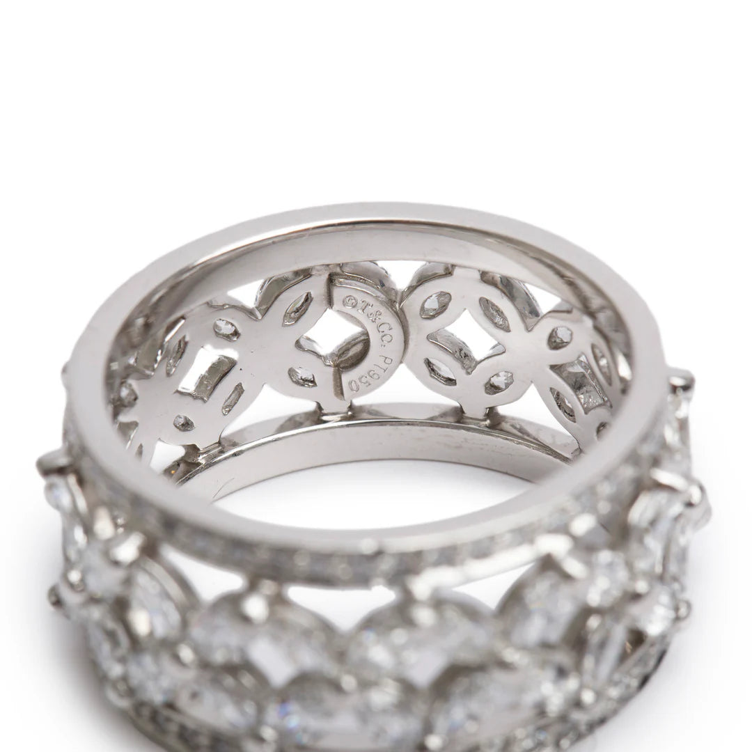 Platinum Diamond Victoria Ring, Size 8 w/ Box