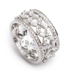Platinum Diamond Victoria Ring, Size 8 w/ Box