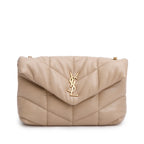 2020 Dark Beige Lambskin Quilted Toy Loulou Monogram Chain Satchel w/ Box