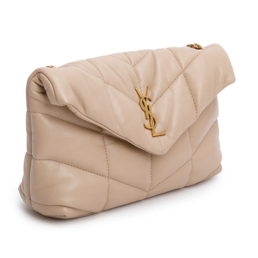 2020 Dark Beige Lambskin Quilted Toy Loulou Monogram Chain Satchel w/ Box