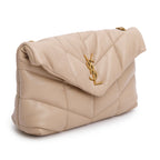 2020 Dark Beige Lambskin Quilted Toy Loulou Monogram Chain Satchel w/ Box