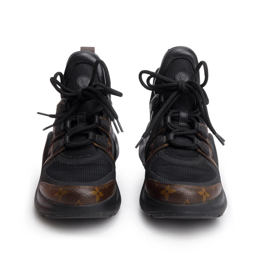 Monogram Trim Black LV Archlight Sneakers, Size 39 w/ Box