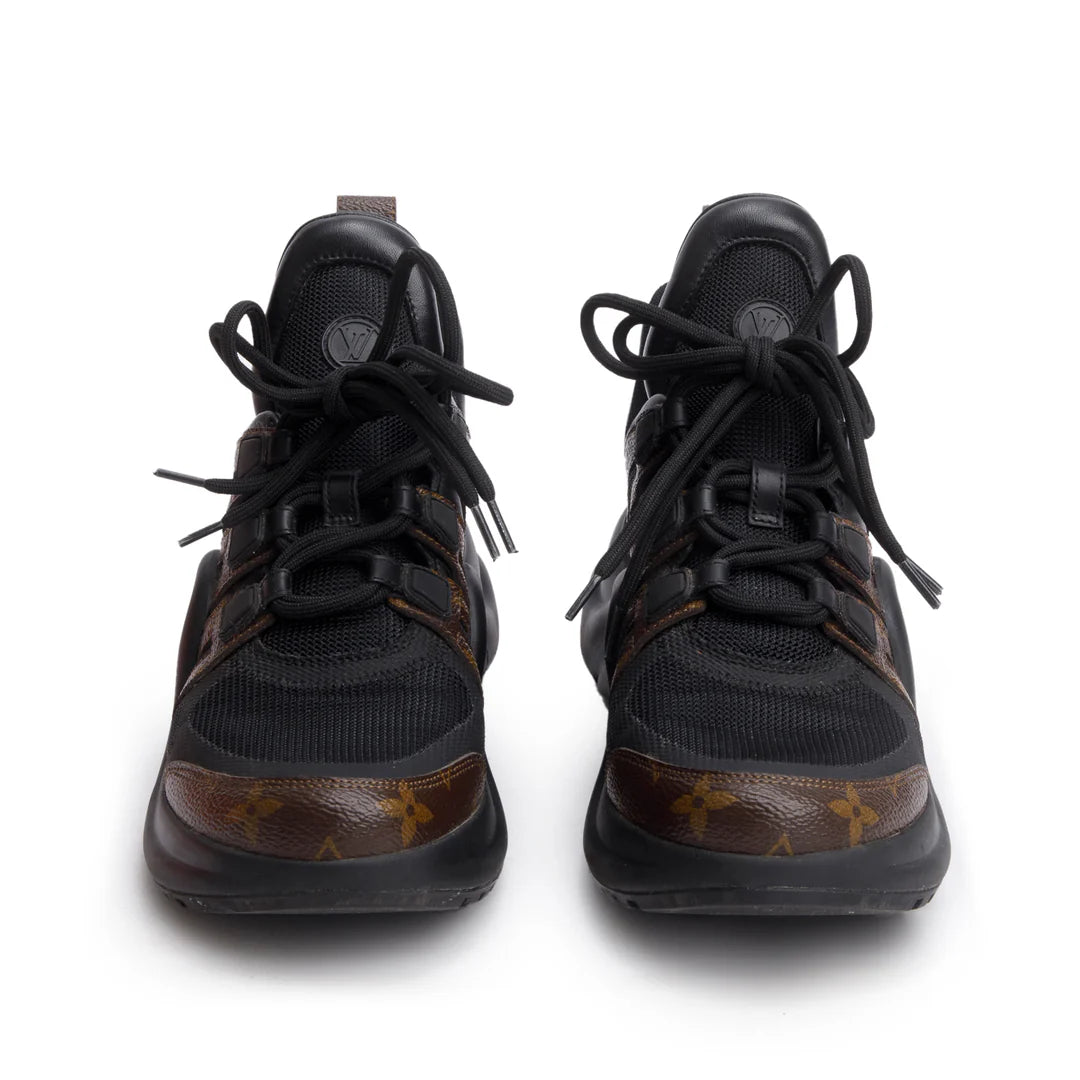 Monogram Trim Black LV Archlight Sneakers, Size 39 w/ Box