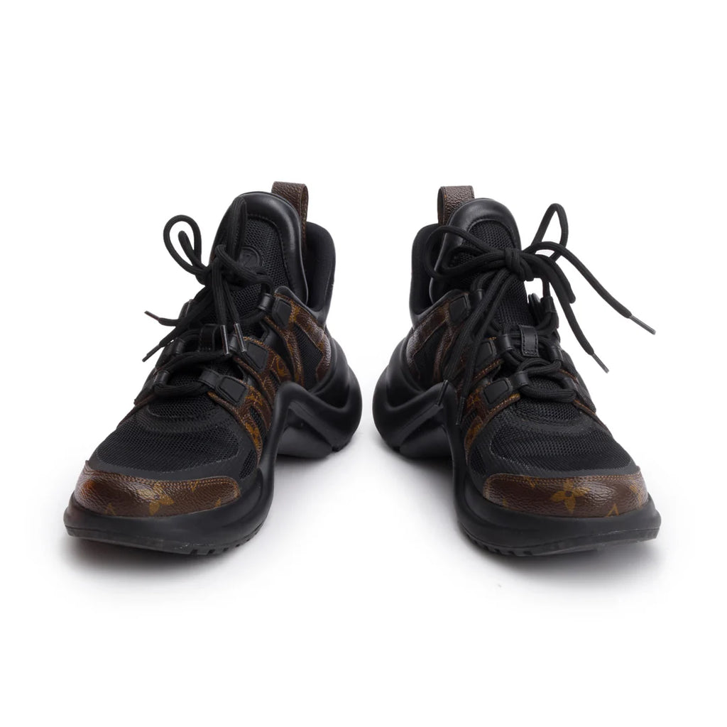 Monogram Trim Black LV Archlight Sneakers, Size 39 w/ Box