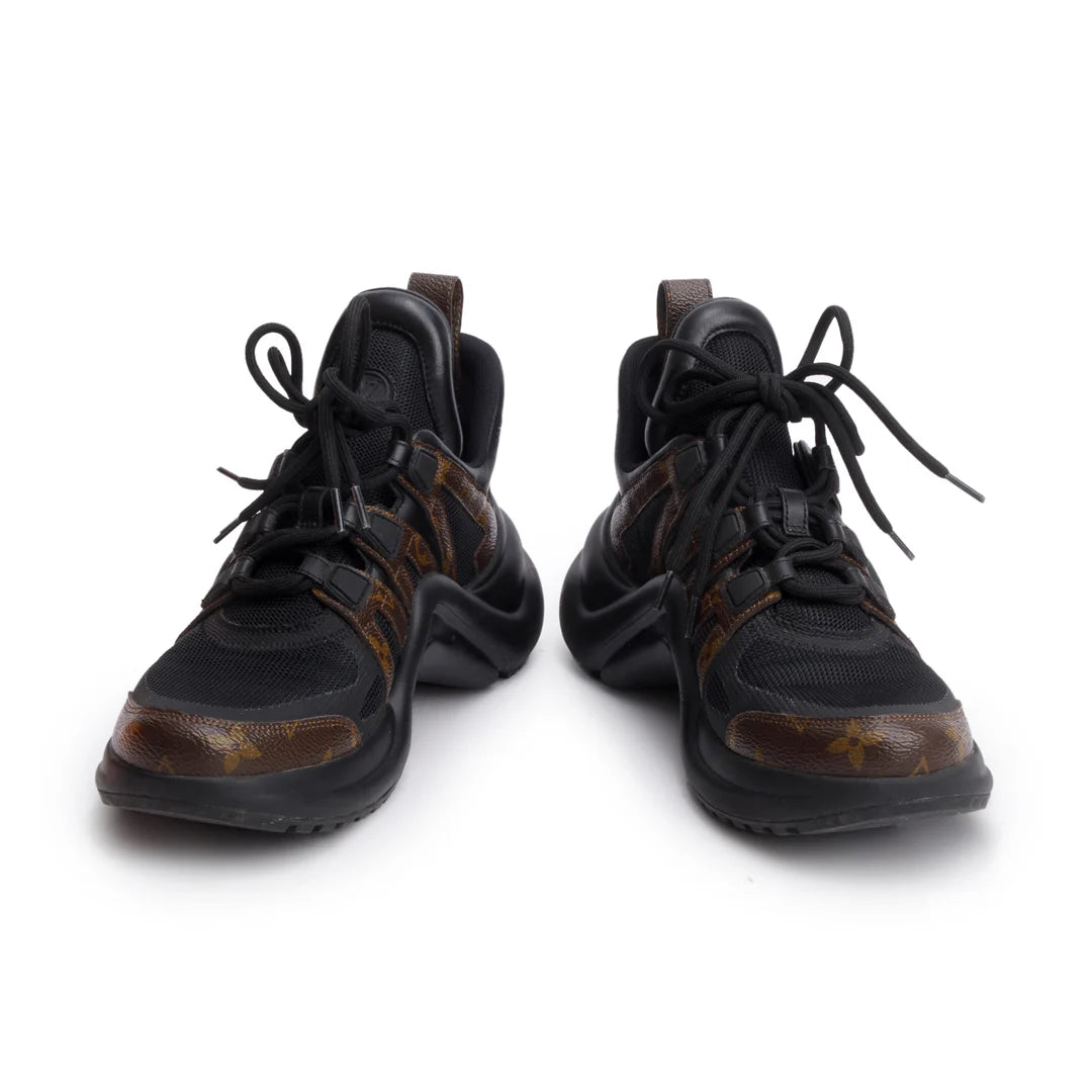 Monogram Trim Black LV Archlight Sneakers, Size 39 w/ Box