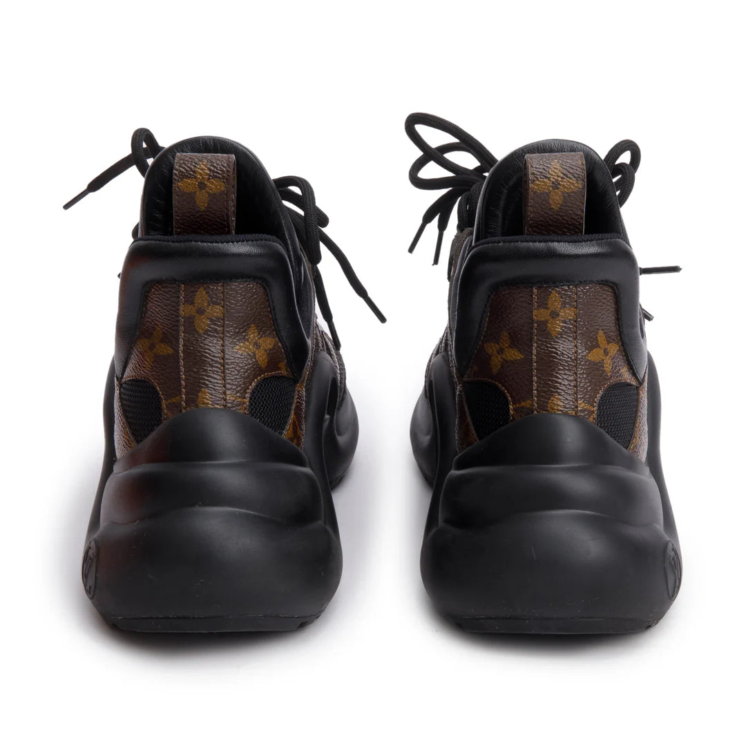 Monogram Trim Black LV Archlight Sneakers, Size 39 w/ Box
