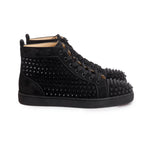 Black Suede Lou Spikes Sneakers, Men's Size 41.5 w/ Box