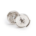 Platinum Diamond Circlet Stud Earrings w/ Box