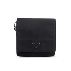 Black Tessuto Nylon Saffiano Crossbody Bag