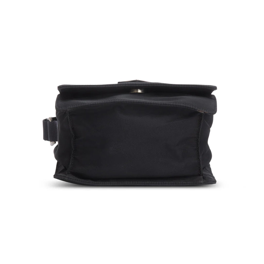 Black Tessuto Nylon Saffiano Crossbody Bag