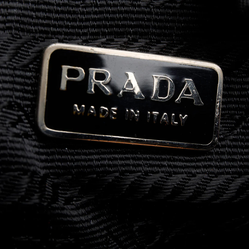 Black Tessuto Nylon Saffiano Crossbody Bag