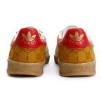 x Adidas Brown Vintage GG Monogram Gazelle Sneakers, Men's Size 7 w/ Box Coeur Cult Core