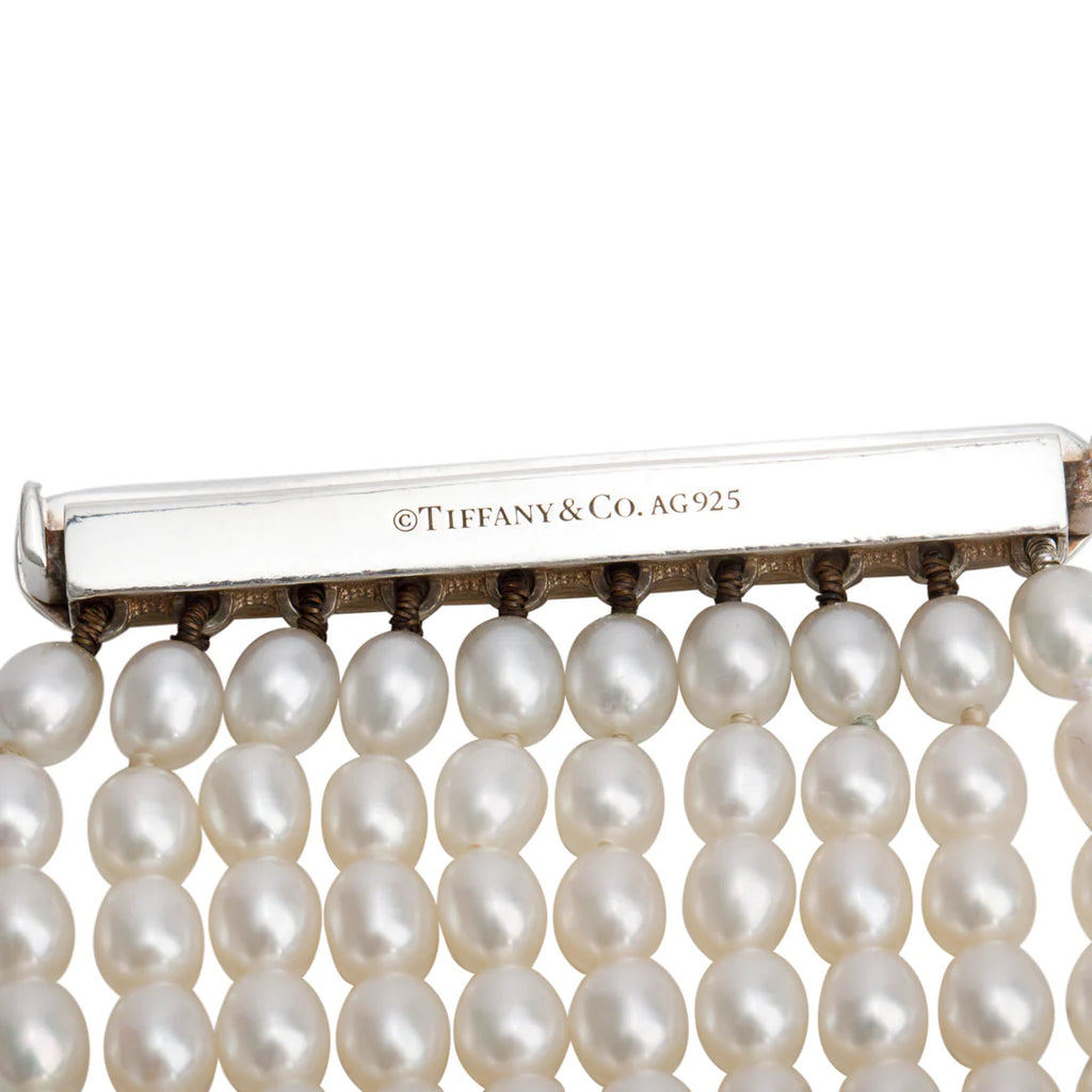 Sterling Silver Ziegfeld 10 Row Cultured Freshwater Pearl Bracelet w/ Box