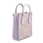 Purple Monogram Jumbo GG Textured Dollar Calfskin Mini Tote Bag w/ Strap