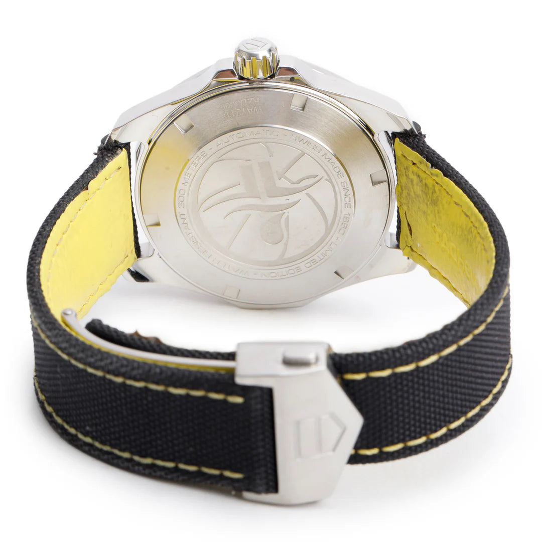 Stainless Steel Aquaracer Jeremy Lin Special Edition 41 MM Automatic Watch Grey Dial WAY211F w/ Box &amp; Papers