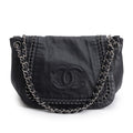 Black Lambskin Luxe Ligne Accordion Flap Bag w/ Authenticity Card