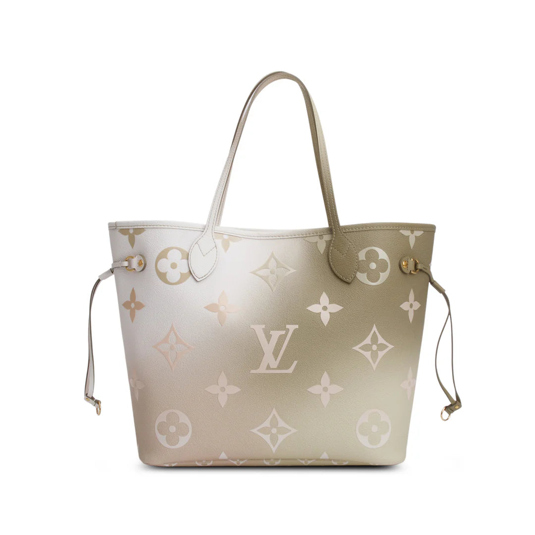 Monogram Sunset Khaki Giant Spring in The City Neverfull MM w/ Pouch