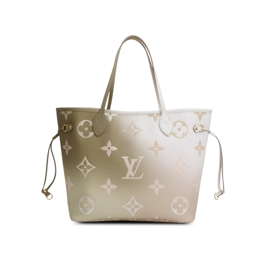 Monogram Sunset Khaki Giant Spring in The City Neverfull MM w/ Pouch